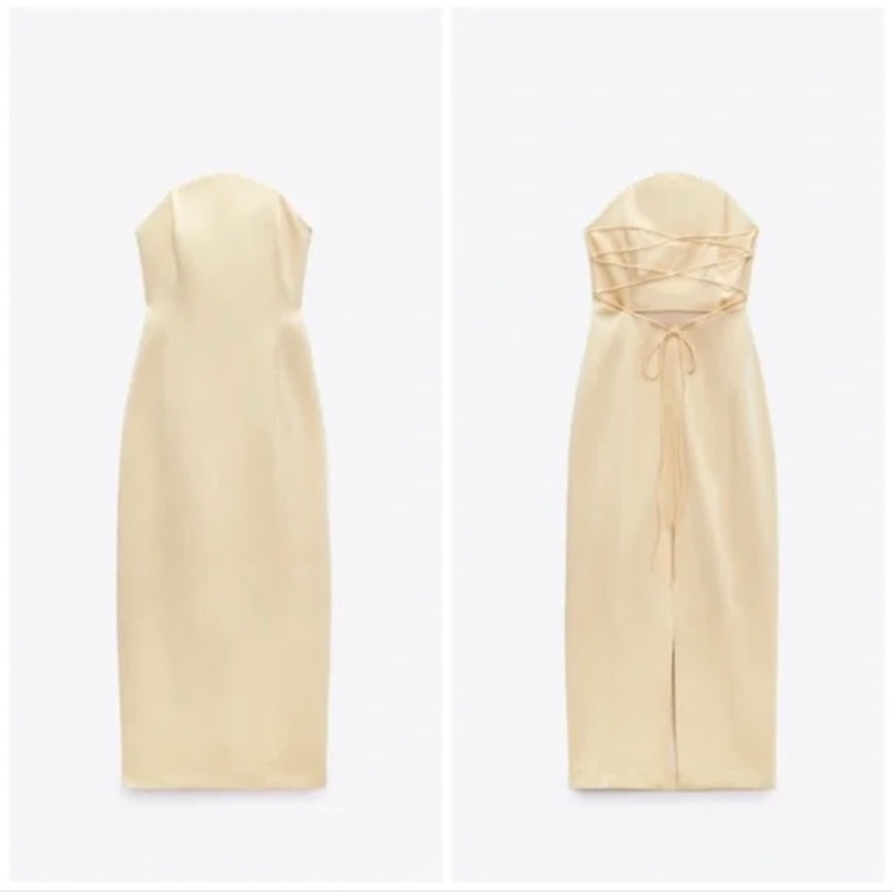 Beautiful Zara satin effect midi dress NWT